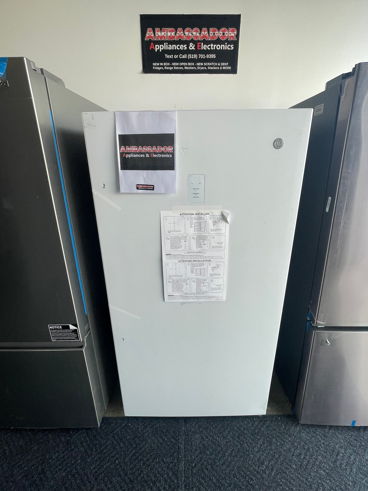 GE 32.88” (17.3 Cu.Ft) Frost Free Upright Freezer (White) ENERGY STAR