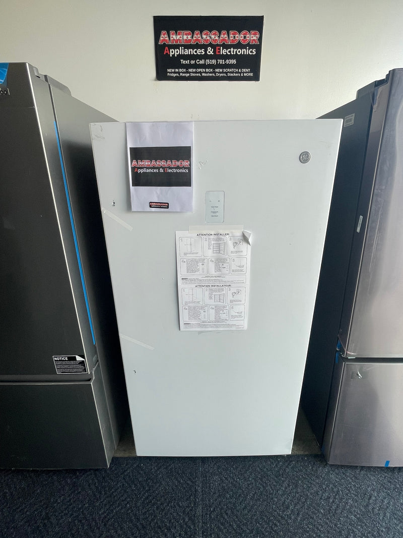 GE 32.88” (17.3 Cu.Ft) Frost Free Upright Freezer (White) ENERGY STAR