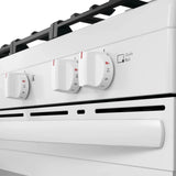 Frigidaire 30” (5.1 Cu.Ft) Gas Range Stove 5 Burner Quick Boil Cooktop with Even Bake technology and Steam Clean (White)