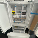 GE 33” (18.6 Cu.Ft) Counter Depth French Door Refrigerator (White) internal Water & Ice