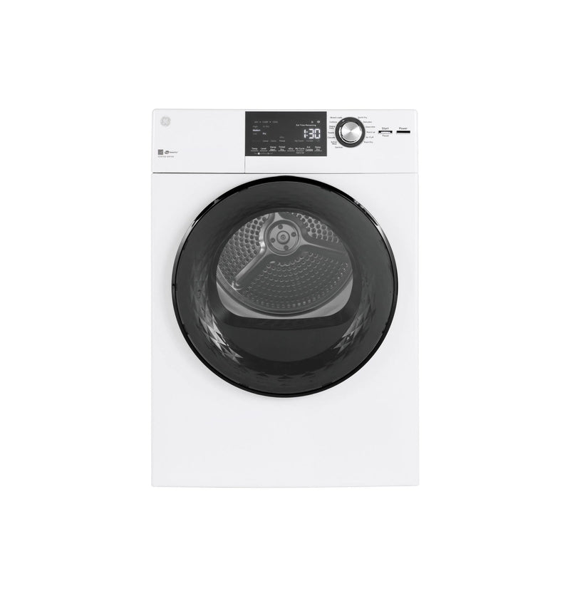 GE 24” (4.1 Cu.Ft) Vented Electric Dryer Stainless Steel Drum in White - ENERGY STAR