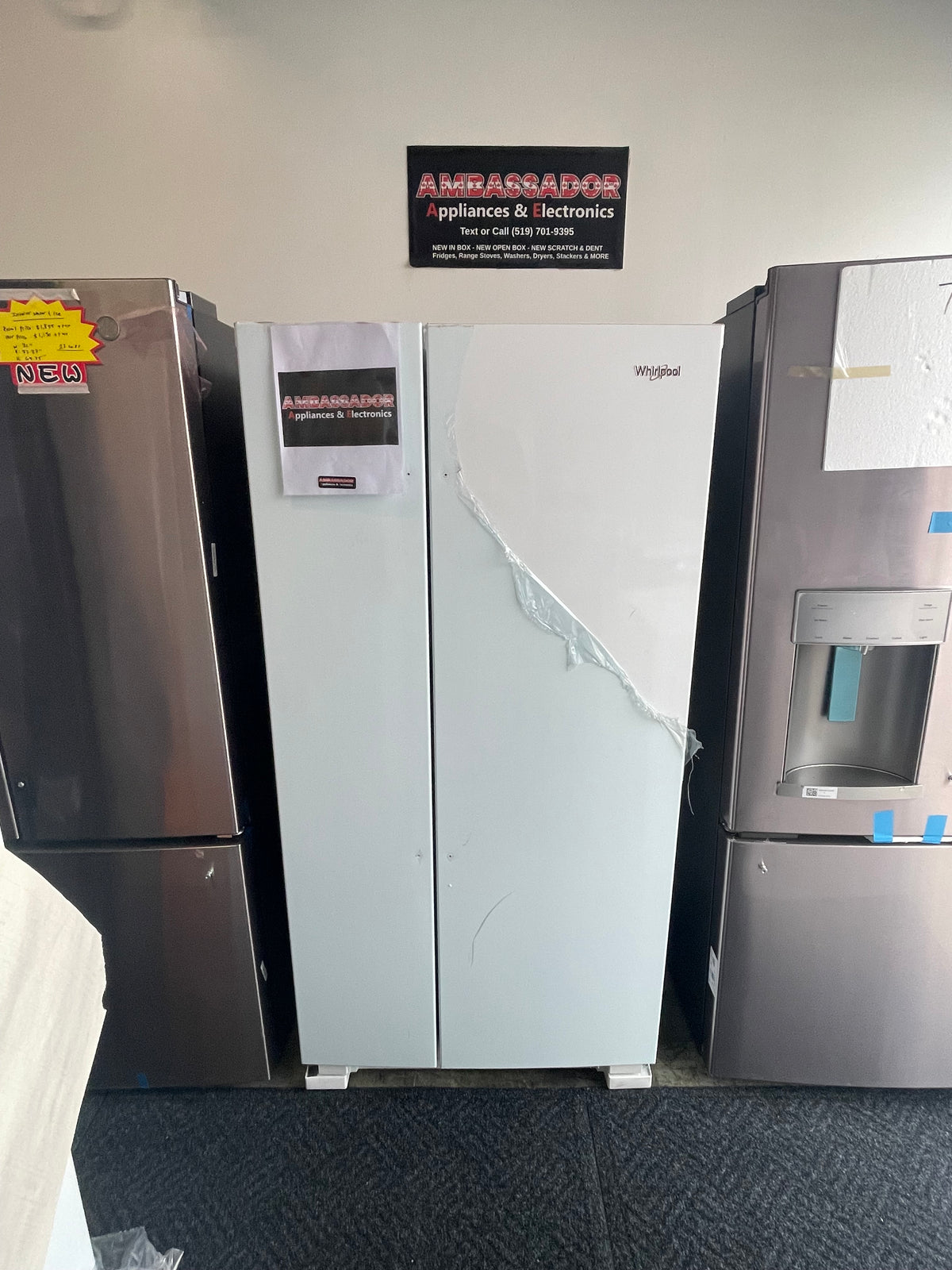 33” Whirlpool (22 Cu.Ft) Side-by-Side Refrigerator (White)