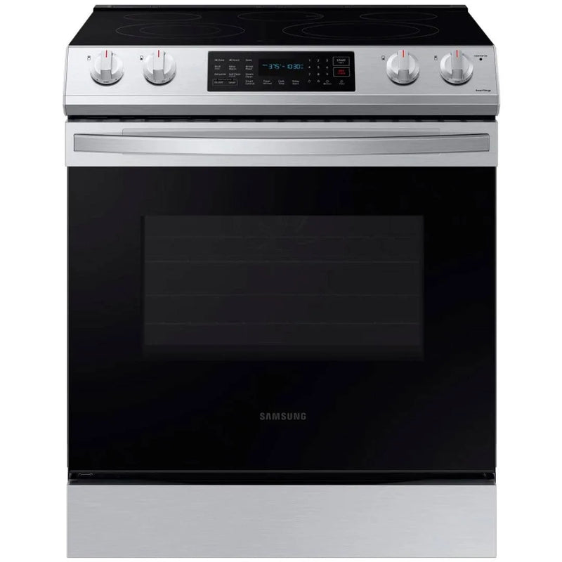 30” Samsung (6.3 Cu.Ft) Electric Slide-in Range Stove with Fan Convection Oven - Wi-Fi Connectivity (Stainless Steel) 5 Elements