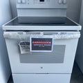 30” GE (5.0 Cu.Ft) Free Standing Electric Range Stove with Glass Top, Self-CleanOven and Storage Drawer (White)
