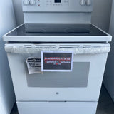 30” GE (5.0 Cu.Ft) Free Standing Electric Range Stove with Glass Top, Self-CleanOven and Storage Drawer (White)