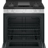 GE 30” (5.0 Cu.Ft) Gas Range Stove with Steam clean & Precise Simmer Burner Broil drawer Oven in Stainless Steel