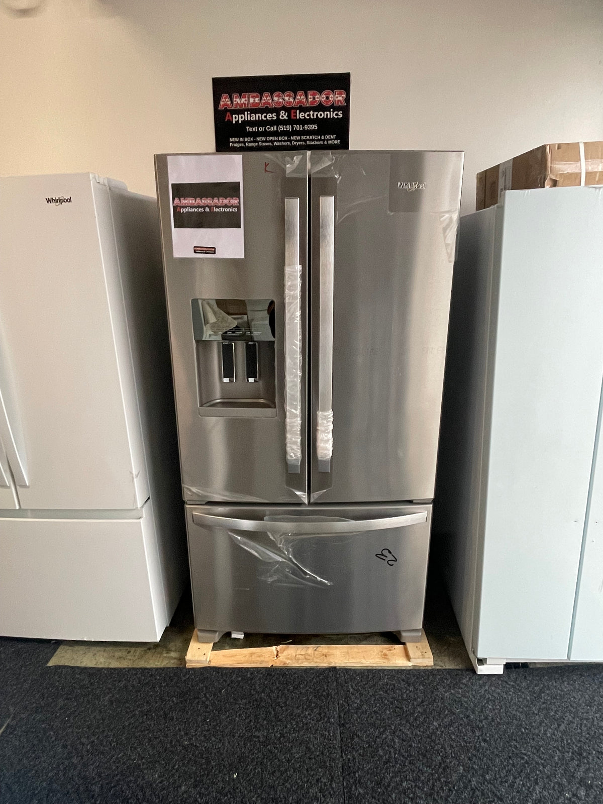 36” Whirlpool (25 Cu.Ft) French Door Refrigerator with Water & Ice Dispenser (Stainless Steel)