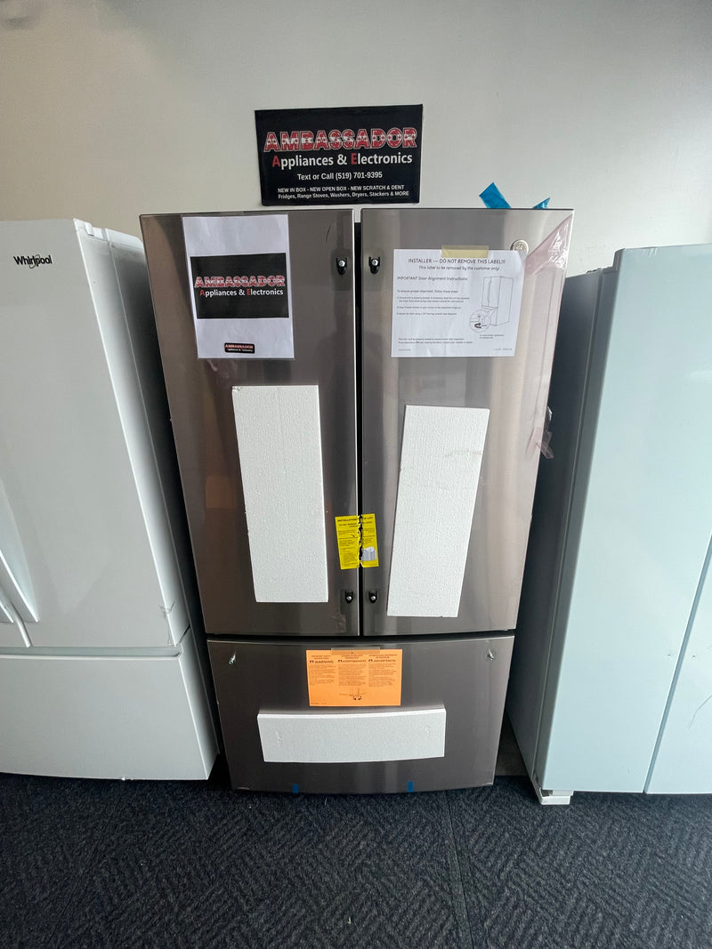 36” GE (21.9 Cu.Ft) Counter Depth French Door Refrigerator with Internal Water & Ice Dispenser (Stainless Steel)
