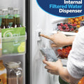 GE 36” (27 Cu.Ft) Fingerprint Resistant Stainless Steel French Door Refrigerator (Internal Water & Ice Dispenser)