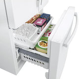 GE 33” (18.6 Cu.Ft) Counter Depth French Door Refrigerator (White) internal Water & Ice