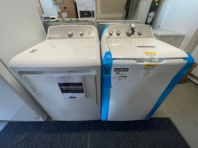 27” GE Top Load Washer (4.9 Cu.Ft) & Dryer (7.2 Cu.Ft) Set - White
