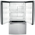 GE 36” (27 Cu.Ft) Fingerprint Resistant Stainless Steel French Door Refrigerator (Internal Water & Ice Dispenser)