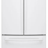 GE 33” (18.6 Cu.Ft) Counter Depth French Door Refrigerator (White) internal Water & Ice