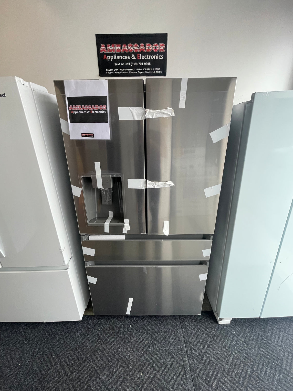 36” Moffat (21.7 Cu.Ft) 4-Door Refrigerator Ice/Water Dispenser in Stainless Steel ENERGY STAR