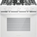 Frigidaire 30” (5.1 Cu.Ft) Gas Range Stove 5 Burner Quick Boil Cooktop with Even Bake technology and Steam Clean (White)