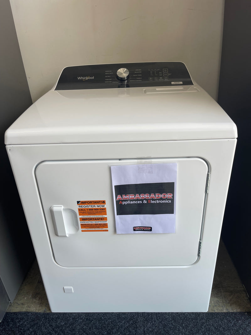 29” Whirlpool (7.0 Cu.Ft) Gas Moisture Sensing Dryer with Steam (White)