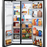 36” GE (28 Cu.Ft) Side by Side Refrigerator with Ice and Water Dispenser (Stainless Steel)