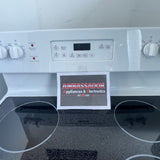 30” GE (5.0 Cu.Ft) Free Standing Electric Range Stove with Glass Top, Self-CleanOven and Storage Drawer (White)