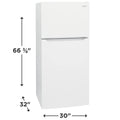 Frigidaire 30” (20 Cu.Ft) Top Freezer Refrigerator (White)