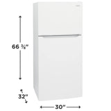 Frigidaire 30” (20 Cu.Ft) Top Freezer Refrigerator (White)