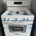 Frigidaire 30” (5.1 Cu.Ft) Gas Range Stove 5 Burner Quick Boil Cooktop with Even Bake technology and Steam Clean (White)