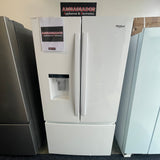 36” Whirlpool (29.5 Cu.Ft) White French Door Refrigerator with In-Door Water and Ice Maker Dispenser